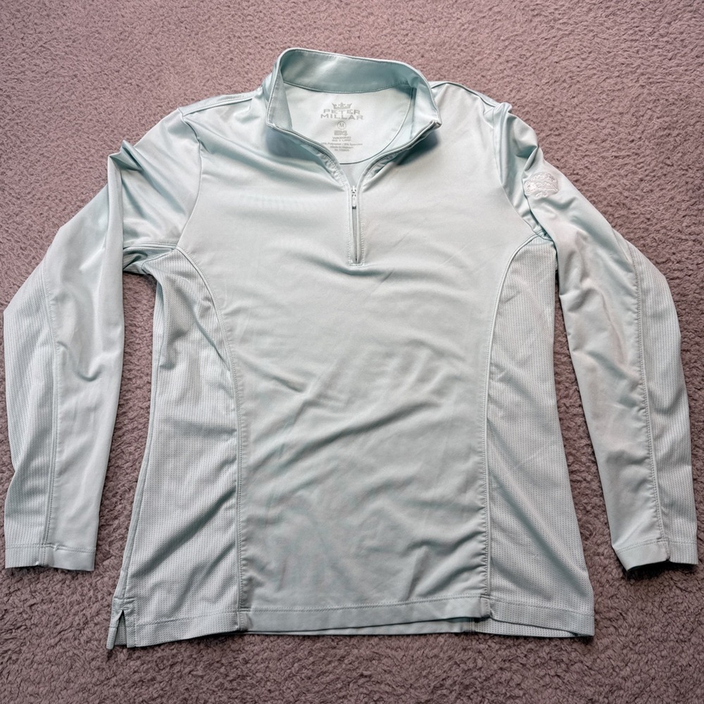 PETER MILLAR 1/4 Zip Pullover Womens Medium L/S UPF 50+ Roaring Gap CC Logo